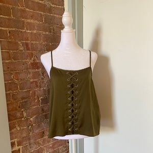 Army Green Lace-up Tank